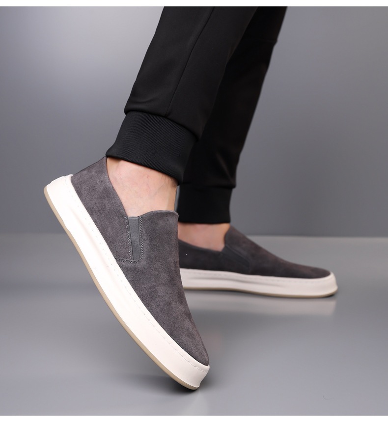 Men Casual Breathable Slip-On Loafers Solid Color Flat Sneakers