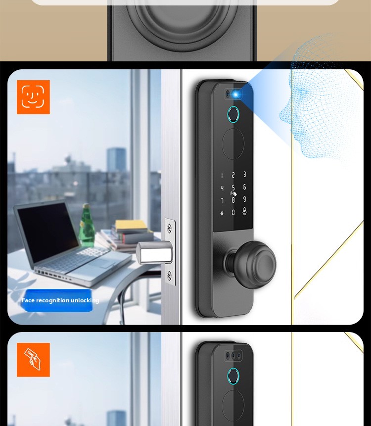 Serrure connectée H32 pour porte intérieure, avec accès par empreinte digitale et code — QIUOLA | qiuola.com