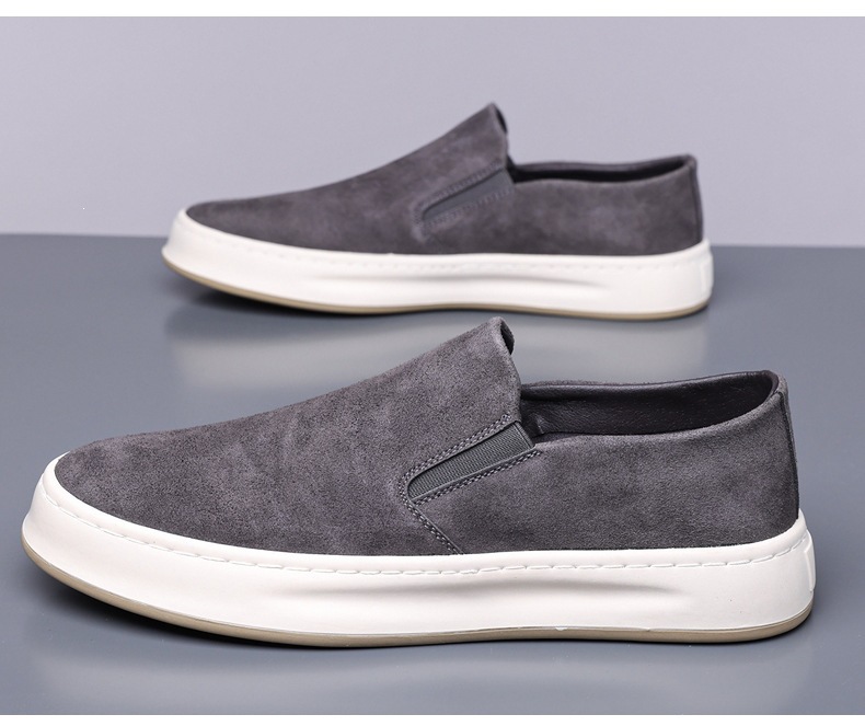Men Casual Breathable Slip-On Loafers Solid Color Flat Sneakers