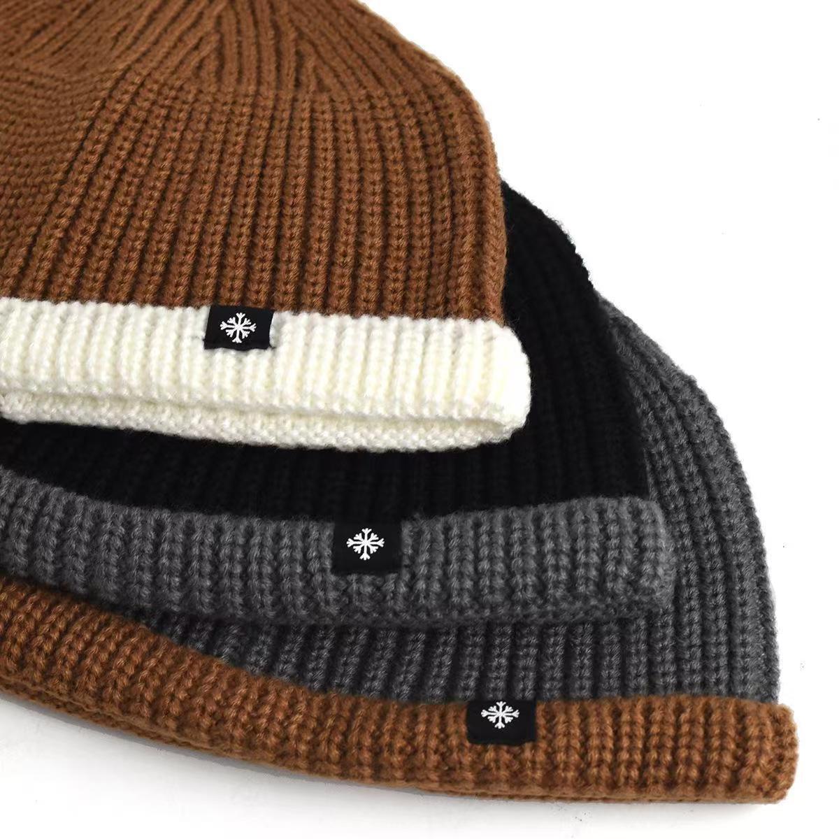 Men's Thickened Fleece-Lined Knit Beanie Winter Ear Protection Windproof Hat