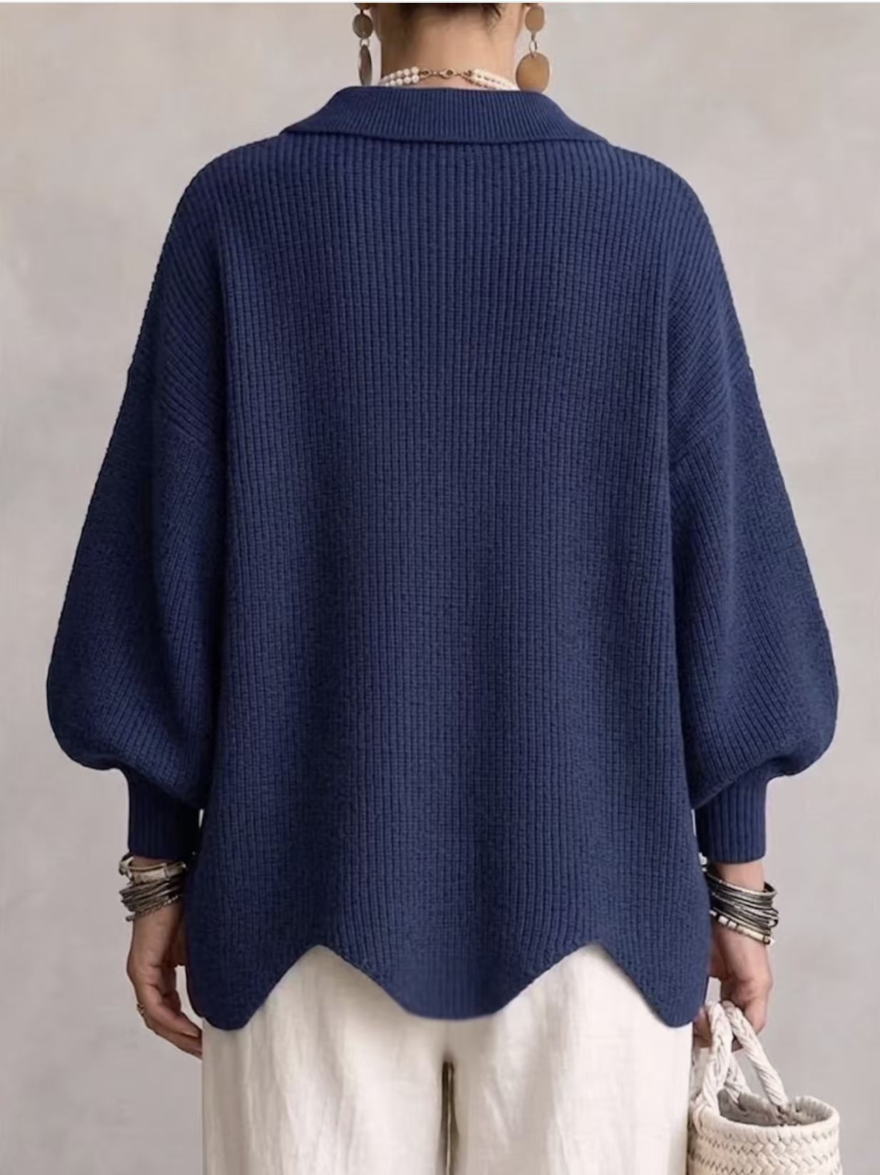 Women's V-Neck Button Long Sleeve Knit Sweater