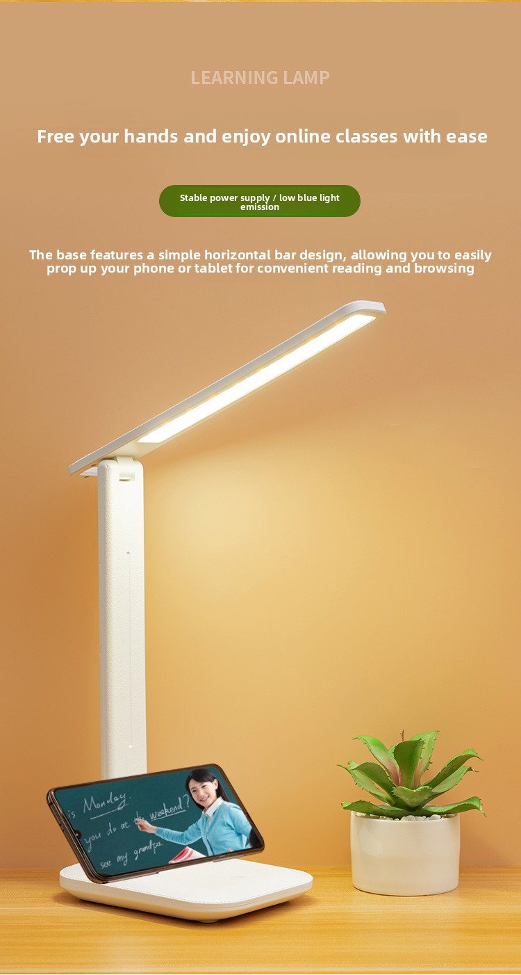 Foldable desk lamp with LED lighting
