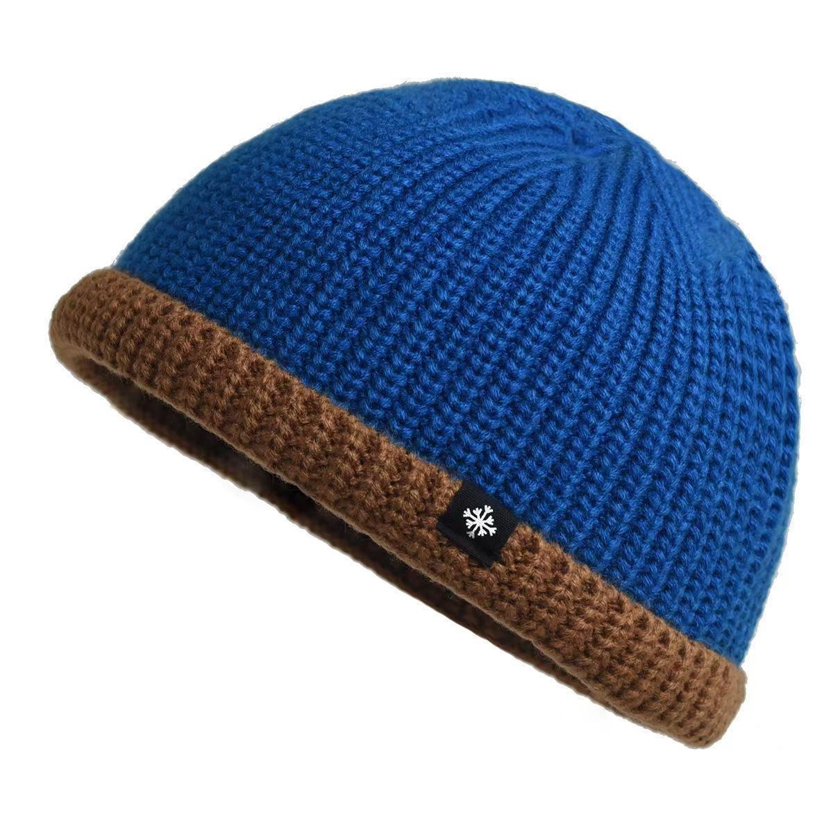 Men's Thickened Fleece-Lined Knit Beanie Winter Ear Protection Windproof Hat