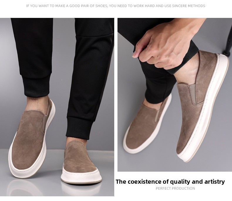 Men Casual Breathable Slip-On Loafers Solid Color Flat Sneakers