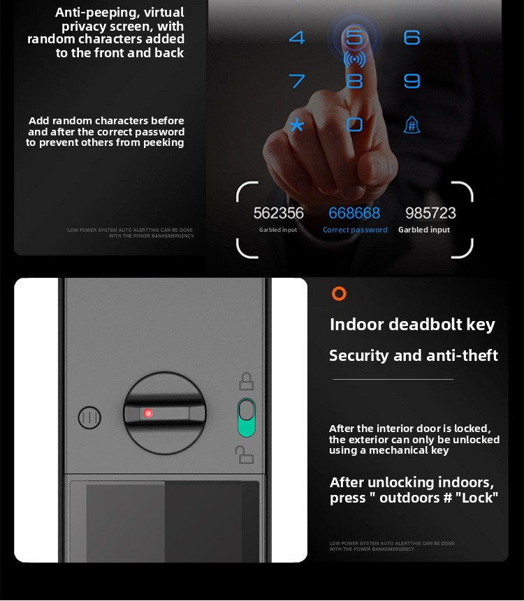 Serrure connectée H32 pour porte intérieure, avec accès par empreinte digitale et code — QIUOLA | qiuola.com