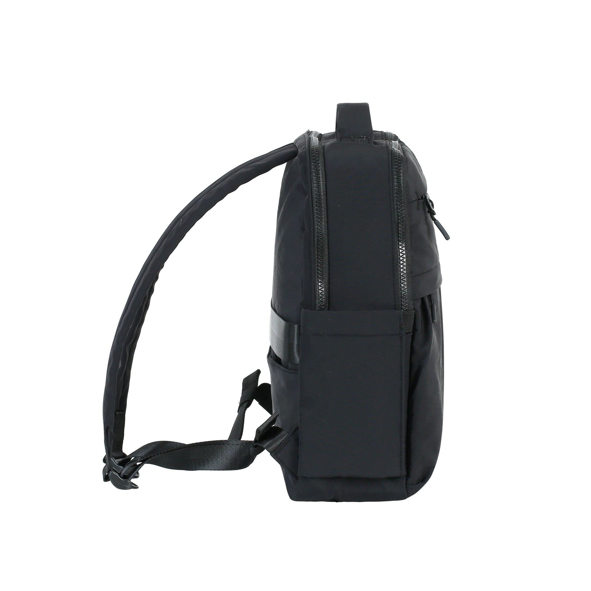 Lightweight Multi-Compartment Nylon Travel Backpack with Shockproof Laptop Sleeve