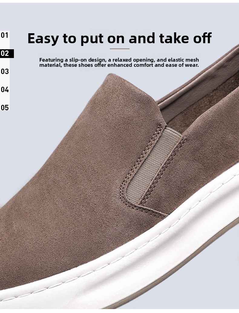Men Casual Breathable Slip-On Loafers Solid Color Flat Sneakers