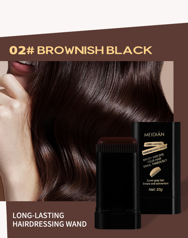 Natural Gray Hair Coverage Quick Color Touch-Up Stick Water-Resistant Hair Dye Pen