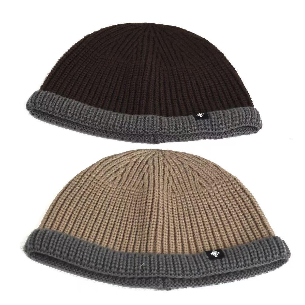 Men's Thickened Fleece-Lined Knit Beanie Winter Ear Protection Windproof Hat