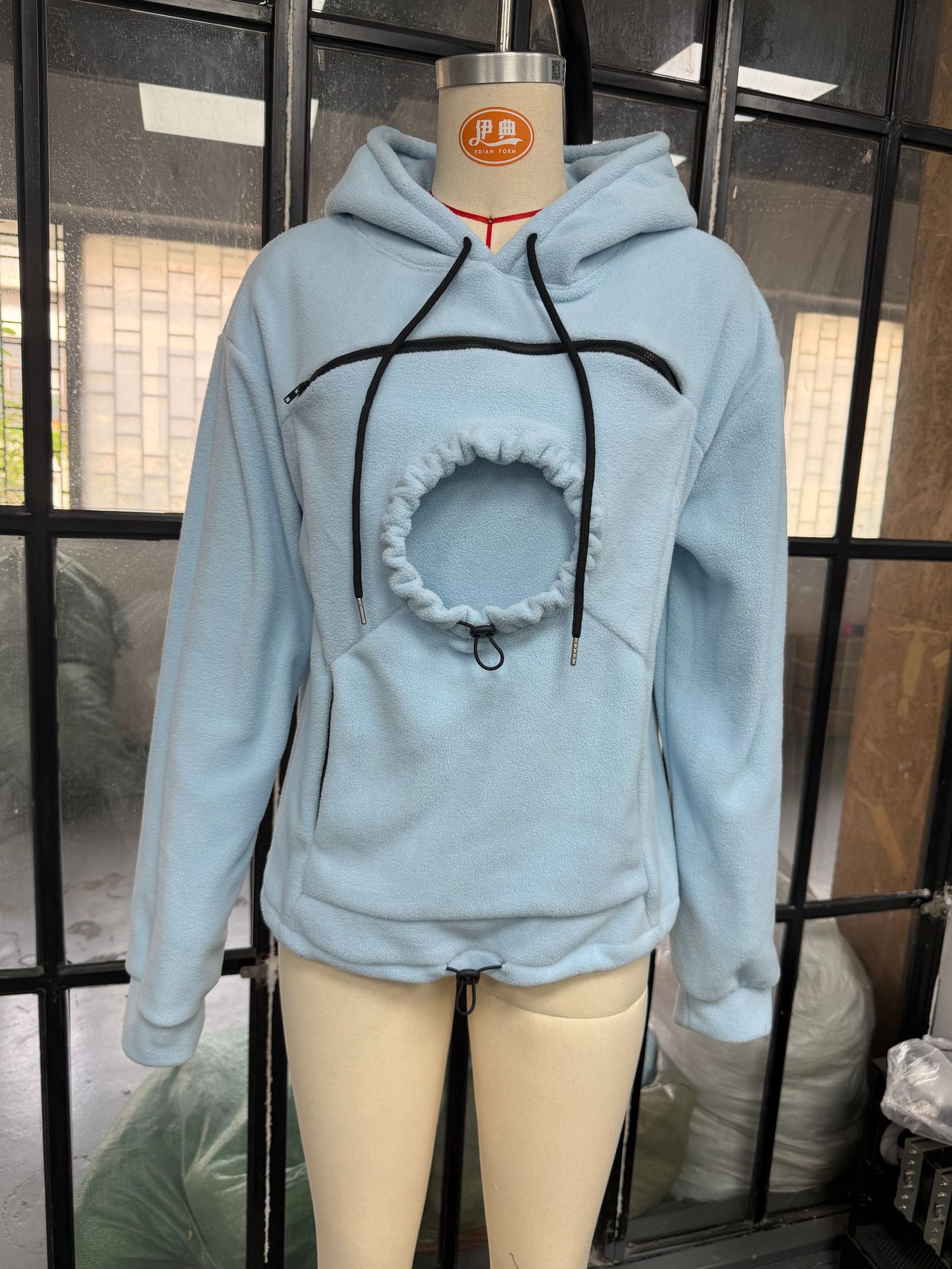 Couple Lamb Cashmere Pet Pocket Hooded Sweatshirt