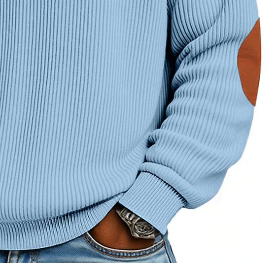 Men's Corduroy Half-Zip Stand Collar Long Sleeve Sweatshirt