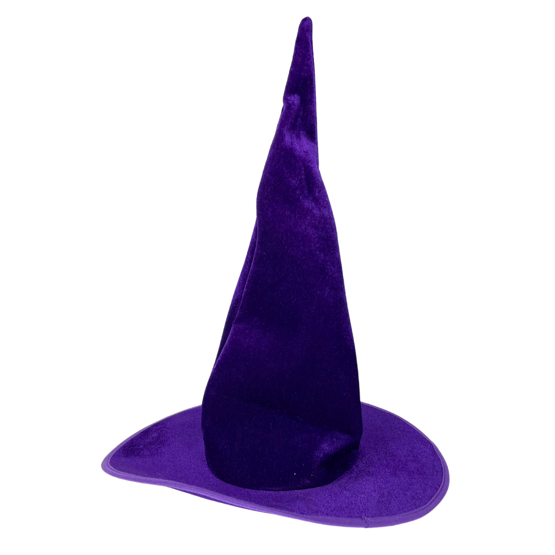 Velvet Witch Hat with Decorations for Halloween Party Costume Accessory