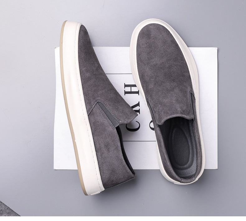 Men Casual Breathable Slip-On Loafers Solid Color Flat Sneakers