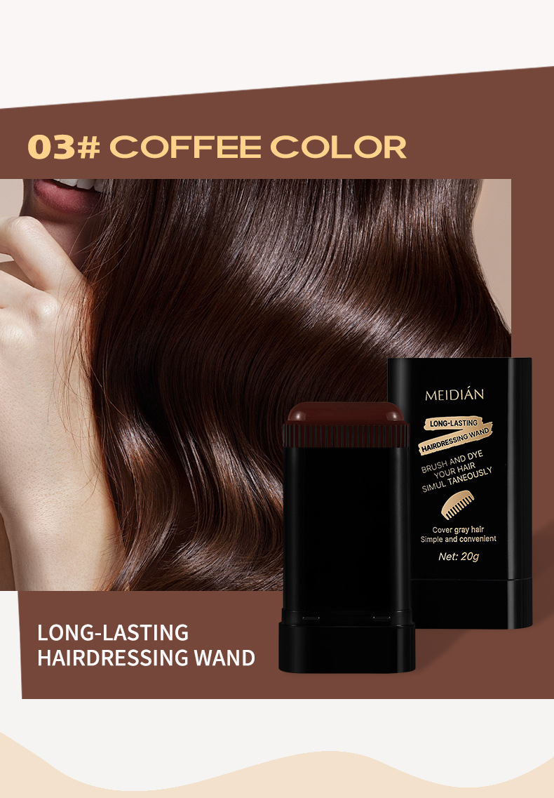 Natural Gray Hair Coverage Quick Color Touch-Up Stick Water-Resistant Hair Dye Pen