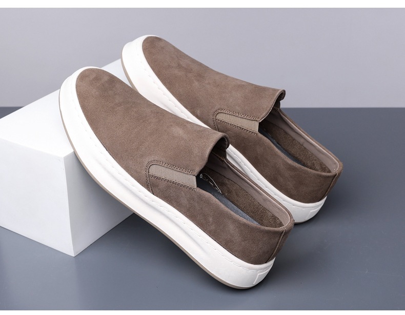 Men Casual Breathable Slip-On Loafers Solid Color Flat Sneakers