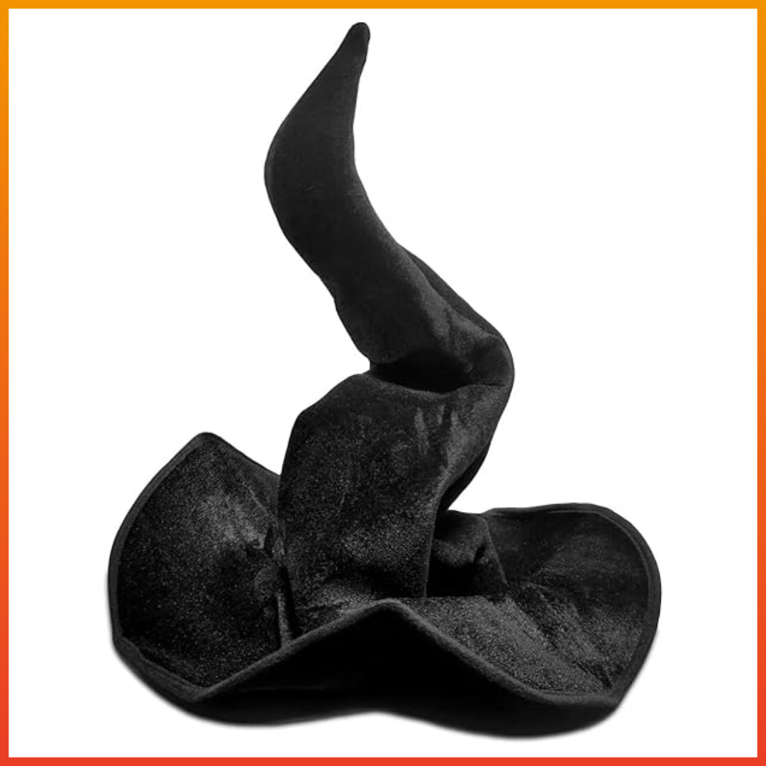 Velvet Witch Hat with Decorations for Halloween Party Costume Accessory