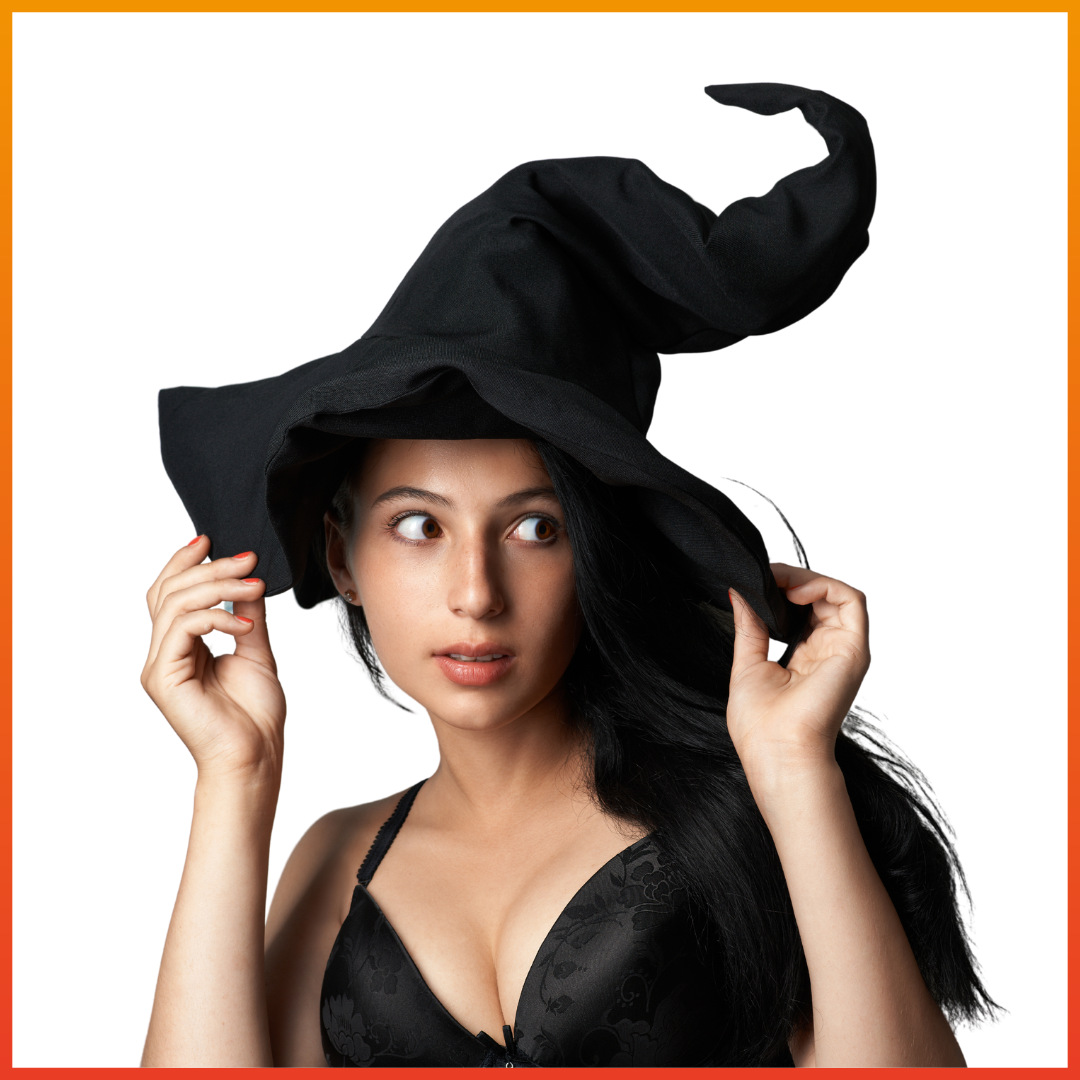 Velvet Witch Hat with Decorations for Halloween Party Costume Accessory