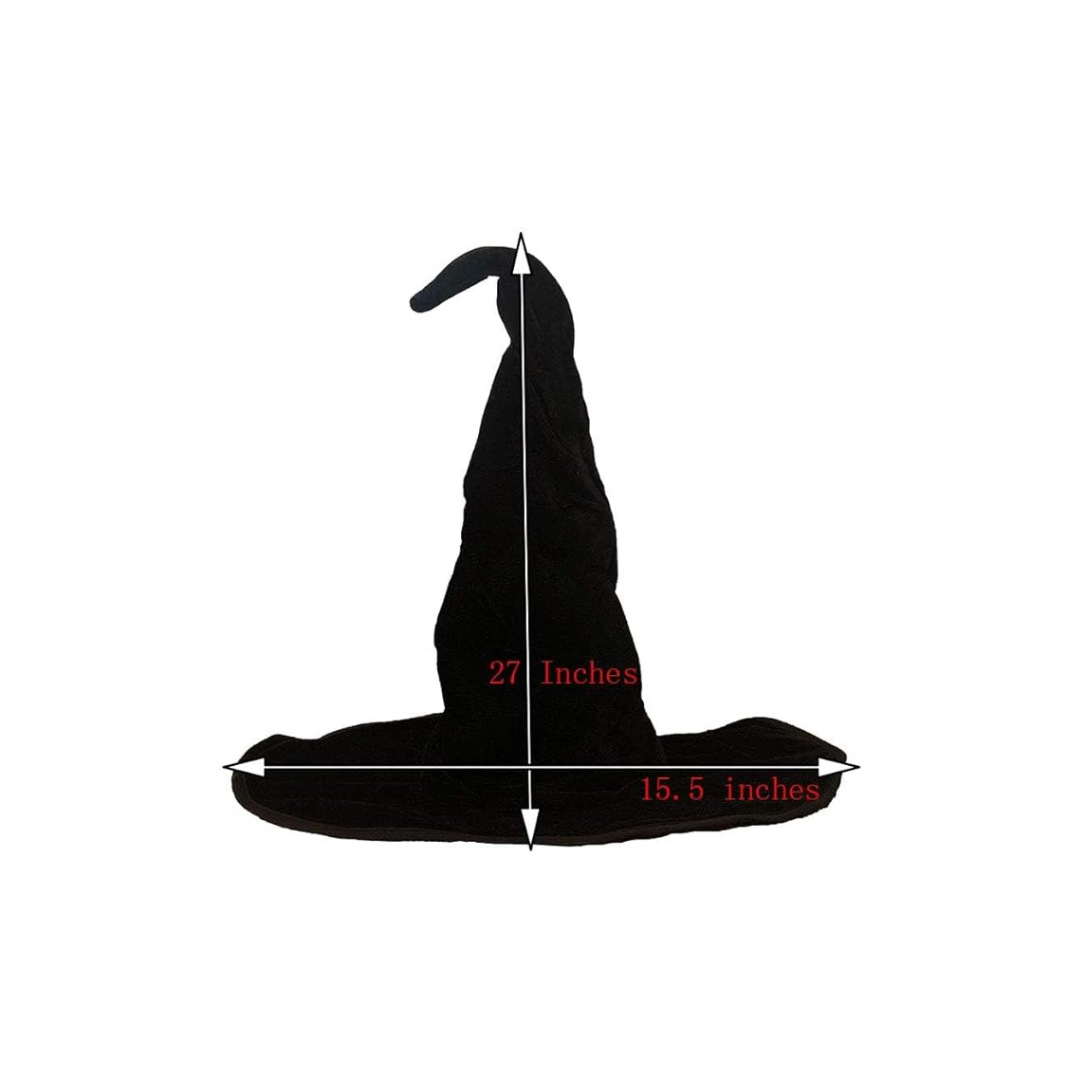 Velvet Witch Hat with Decorations for Halloween Party Costume Accessory