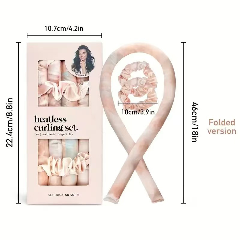Satin tie-dye heatless curler
