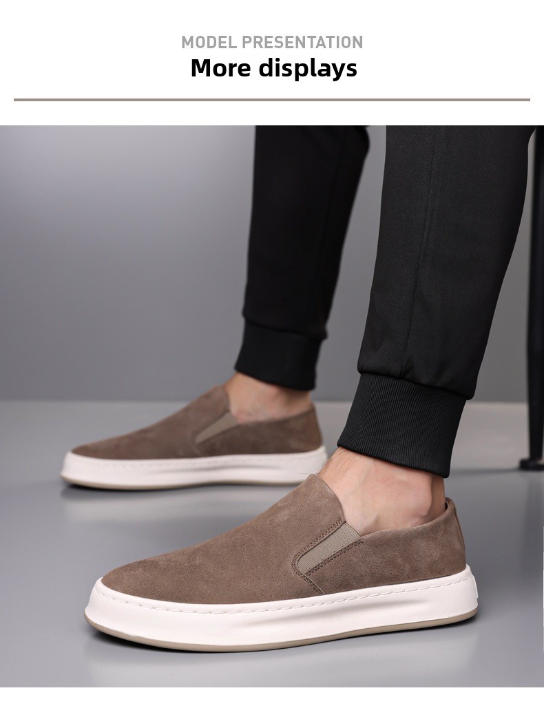 Men Casual Breathable Slip-On Loafers Solid Color Flat Sneakers