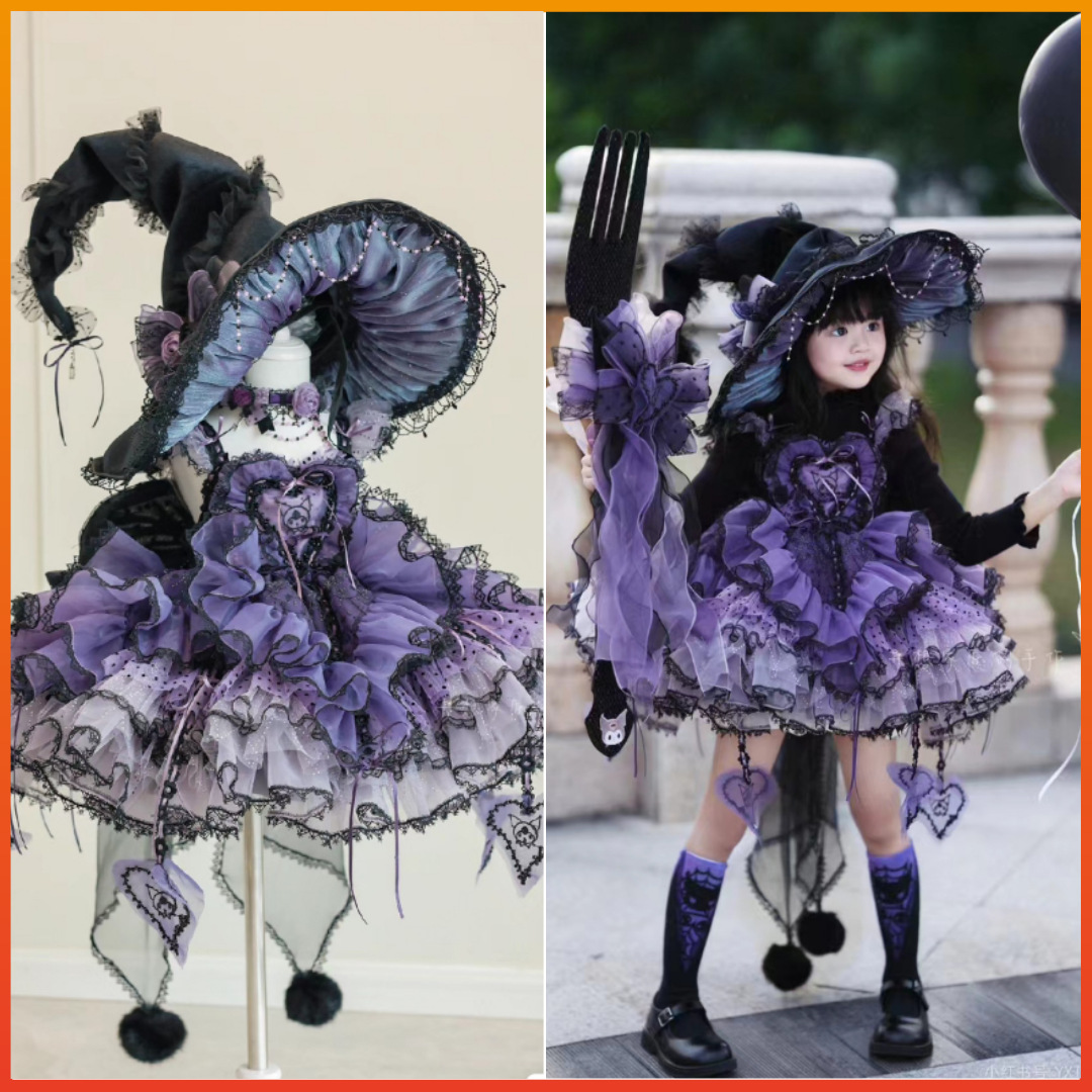 Velvet Witch Hat with Decorations for Halloween Party Costume Accessory