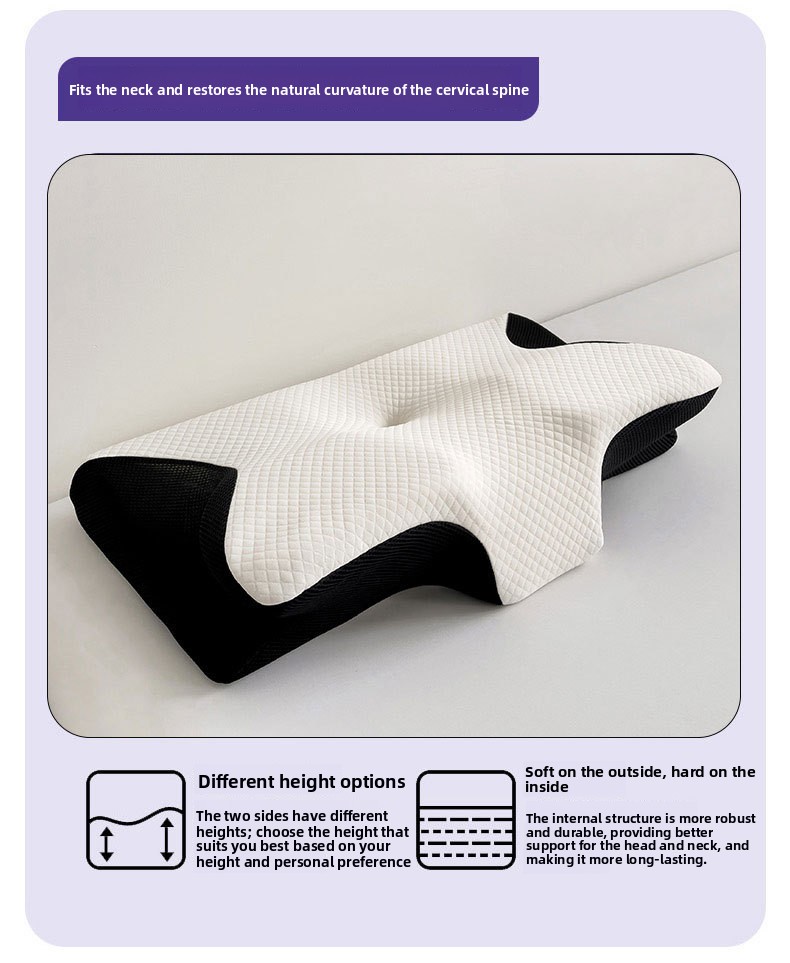 Neck pillow memory foam pillowcase butterfly removable pillowcase