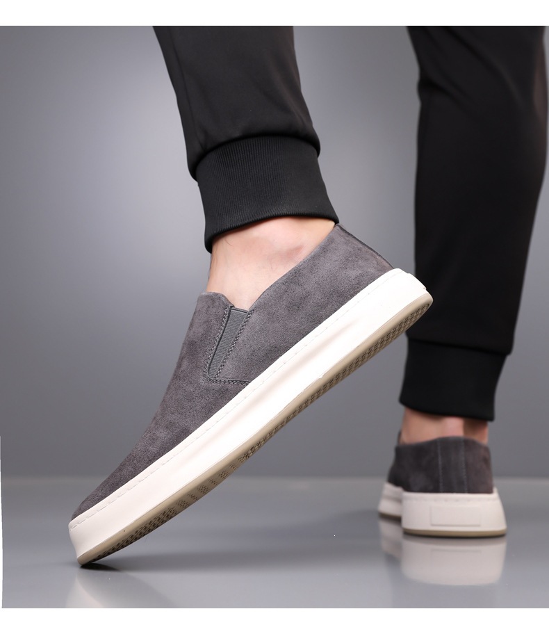 Men Casual Breathable Slip-On Loafers Solid Color Flat Sneakers