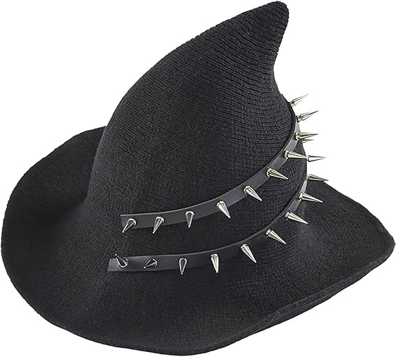 Velvet Witch Hat with Decorations for Halloween Party Costume Accessory
