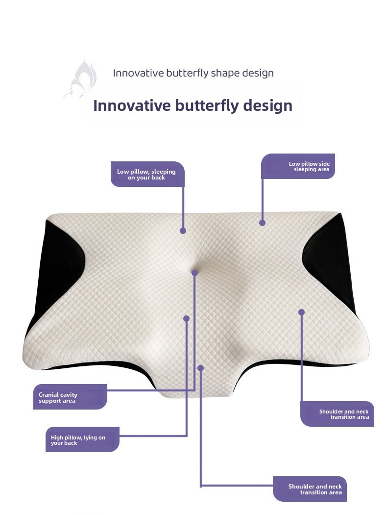 Neck pillow memory foam pillowcase butterfly removable pillowcase
