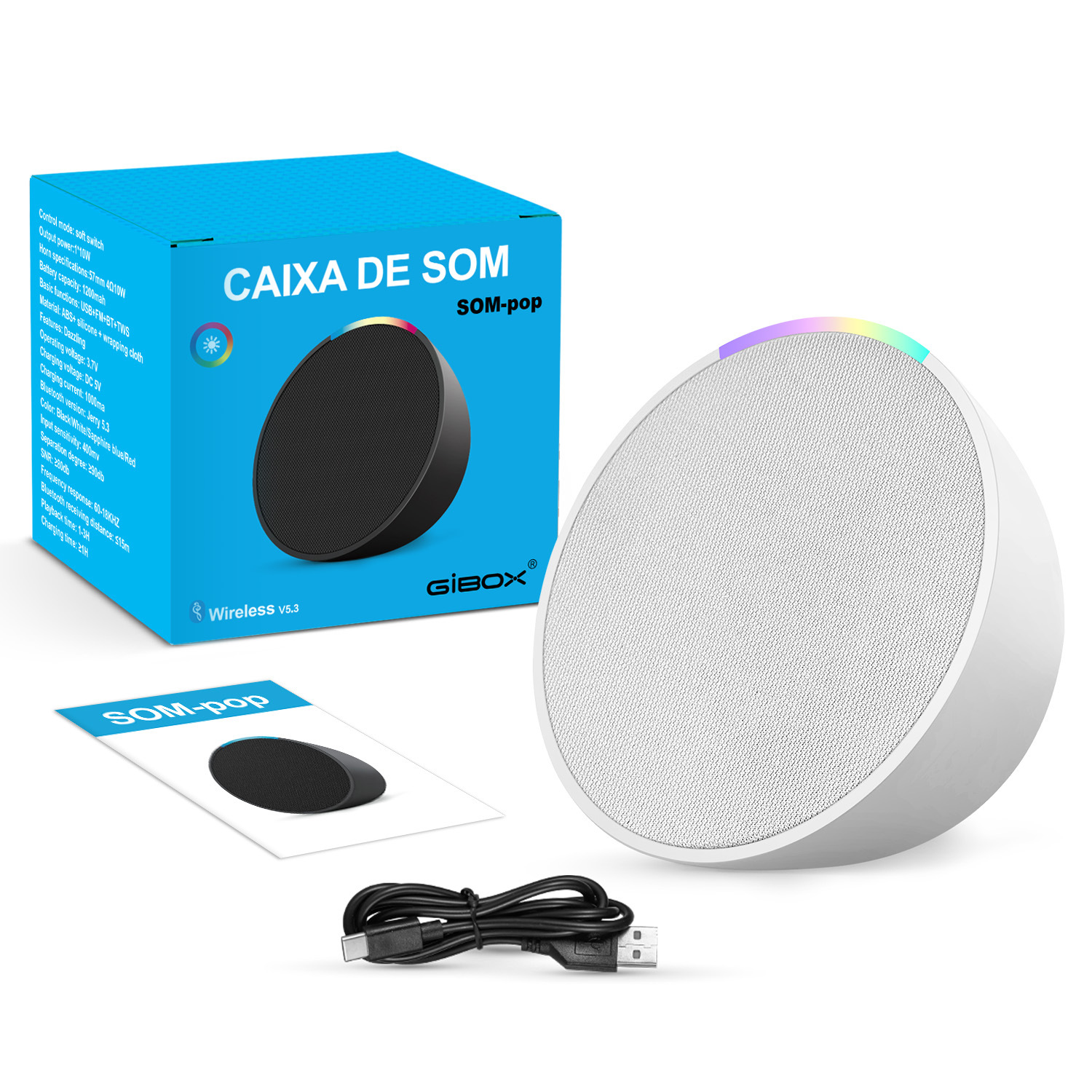 Portable Bluetooth 5.3 Speaker with RGB Lights – 10W — QIUOLA | qiuola.com