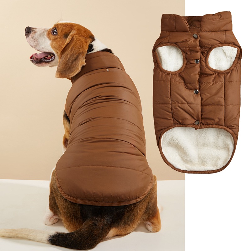 Gilet chaud matelassé pour chien avec fermeture à boutons – XS–3XL — QIUOLA | qiuola.com