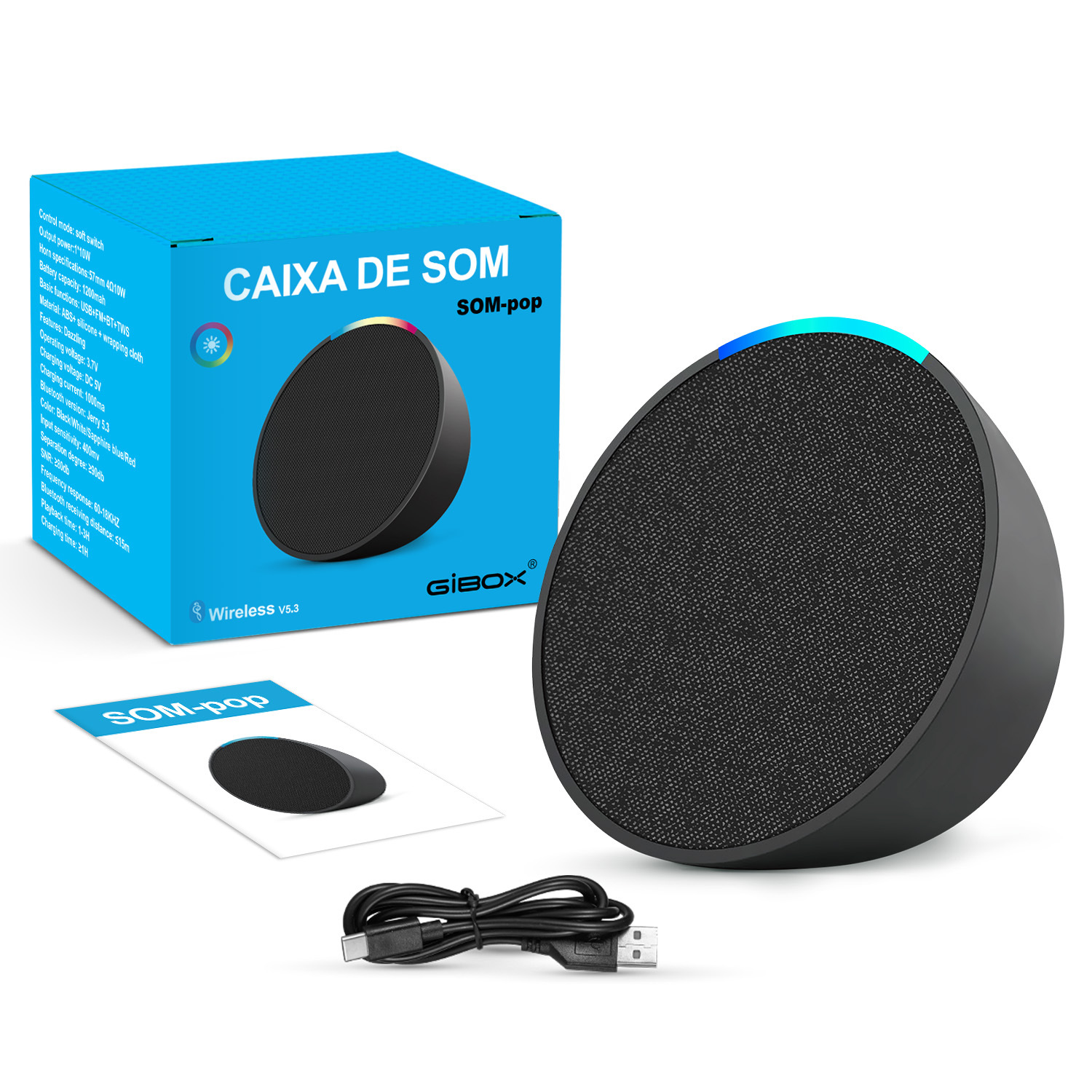 Portable Bluetooth 5.3 Speaker with RGB Lights – 10W — QIUOLA | qiuola.com