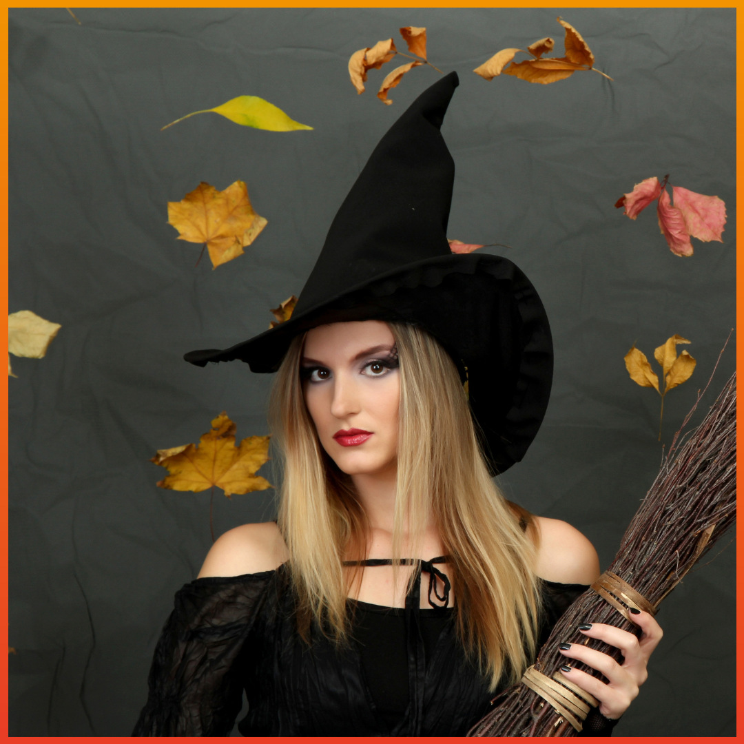 Velvet Witch Hat with Decorations for Halloween Party Costume Accessory