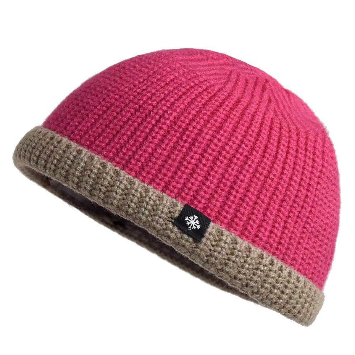 Men's Thickened Fleece-Lined Knit Beanie Winter Ear Protection Windproof Hat