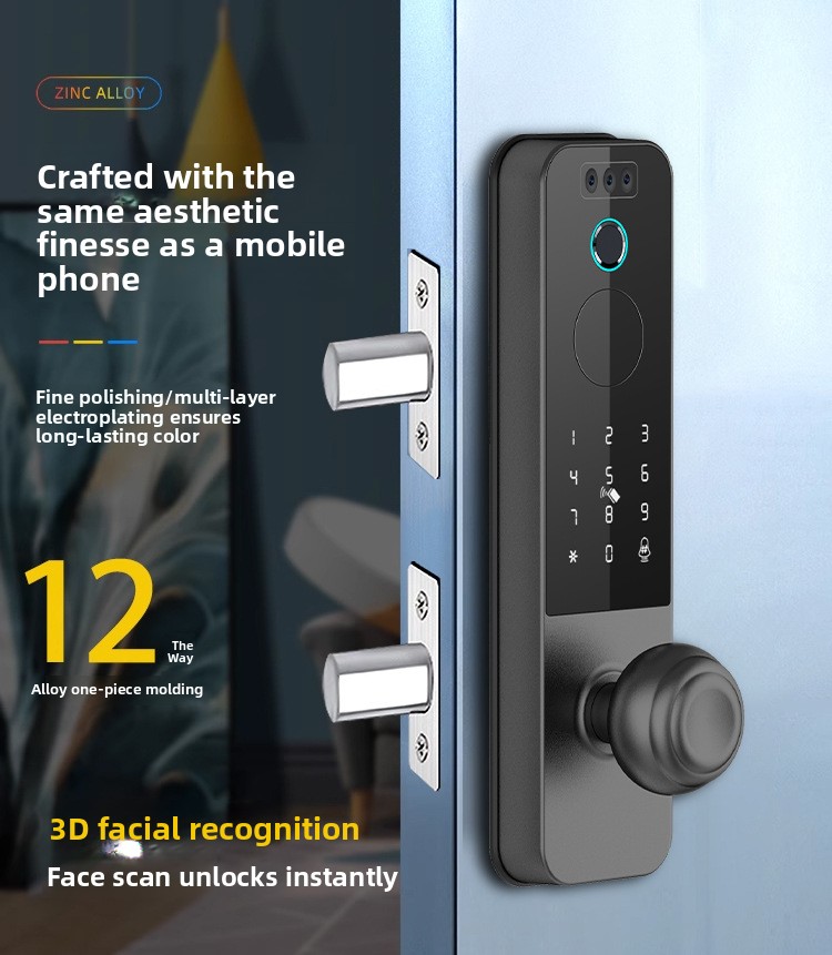 Serrure connectée H32 pour porte intérieure, avec accès par empreinte digitale et code — QIUOLA | qiuola.com