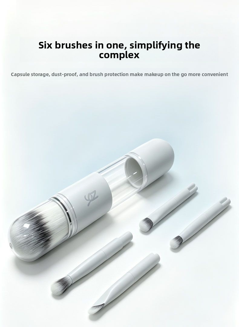 Portable soft makeup brush set