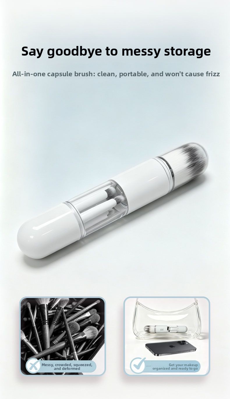 Portable soft makeup brush set