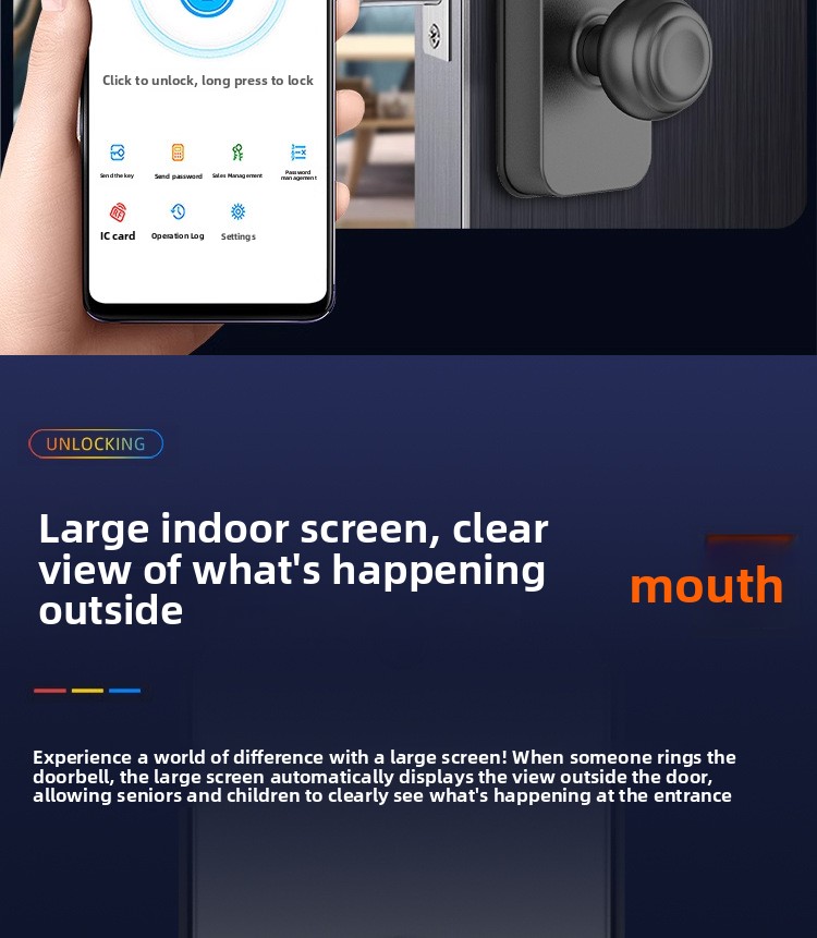 Serrure connectée H32 pour porte intérieure, avec accès par empreinte digitale et code — QIUOLA | qiuola.com
