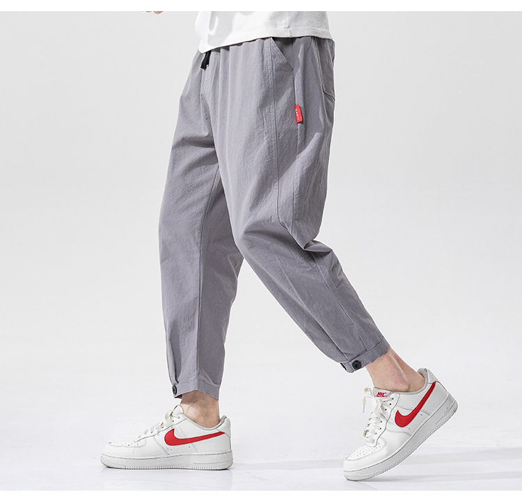 Men's Cotton Linen Blend Straight-Leg Casual Trousers
