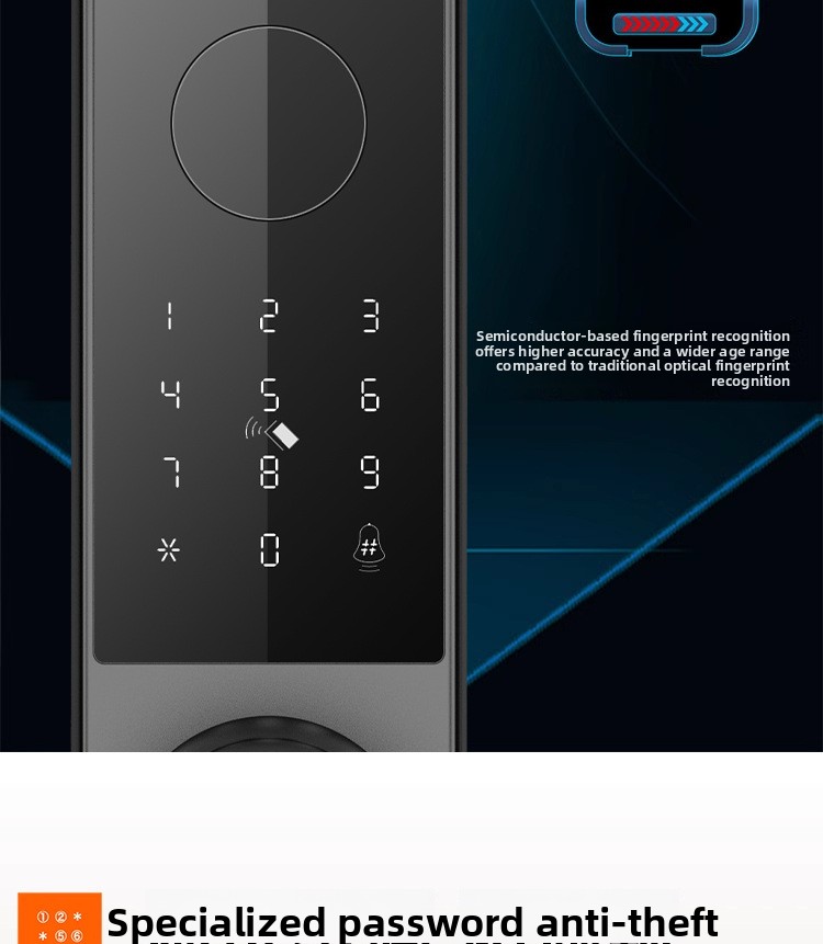 Serrure connectée H32 pour porte intérieure, avec accès par empreinte digitale et code — QIUOLA | qiuola.com