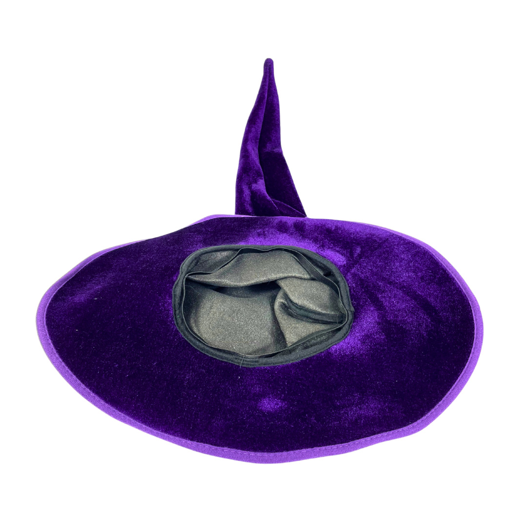 Velvet Witch Hat with Decorations for Halloween Party Costume Accessory
