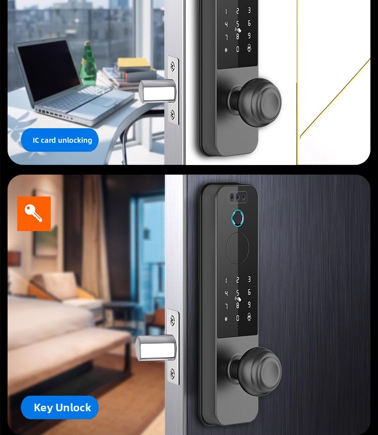 Serrure connectée H32 pour porte intérieure, avec accès par empreinte digitale et code — QIUOLA | qiuola.com