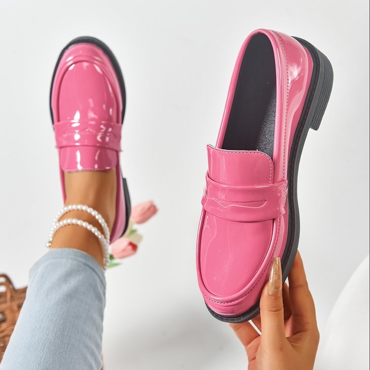 Women's solid-color pointed-toe flat shoes