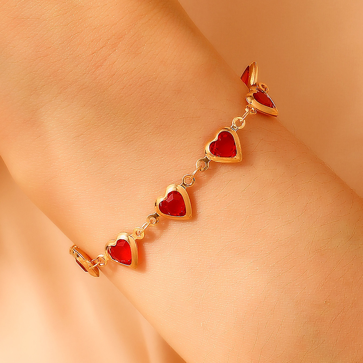 Colorful Heart Charm Beaded Bracelet