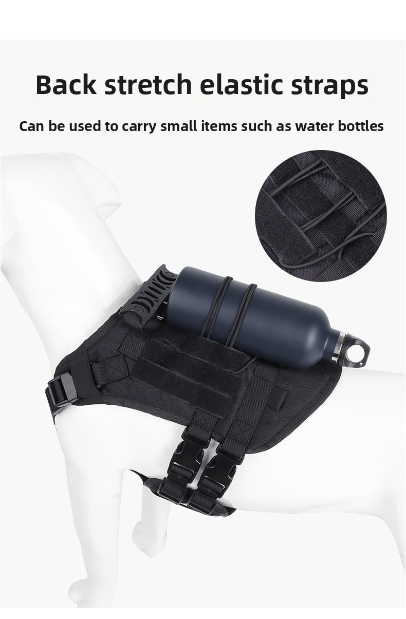 Water-Resistant Oxford Dog Tactical Vest Reflective Adjustable Chest Strap for Medium and Large Dogs