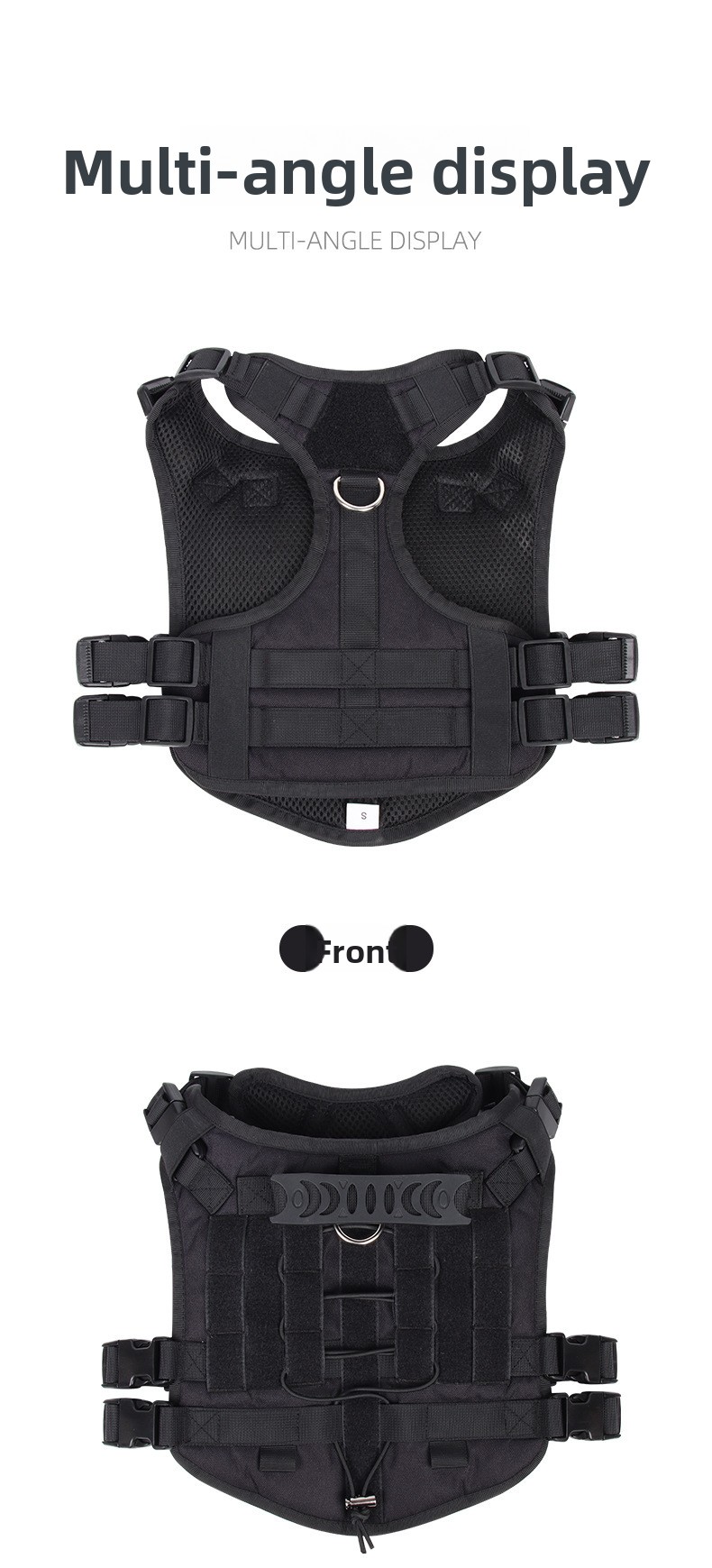 Water-Resistant Oxford Dog Tactical Vest Reflective Adjustable Chest Strap for Medium and Large Dogs
