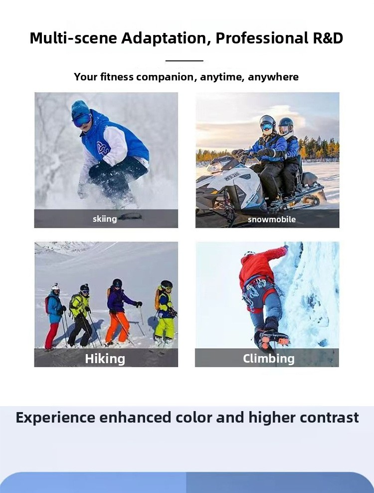 Double-Layer Spherical Ski Goggles with Myopia Insert Windproof Protection