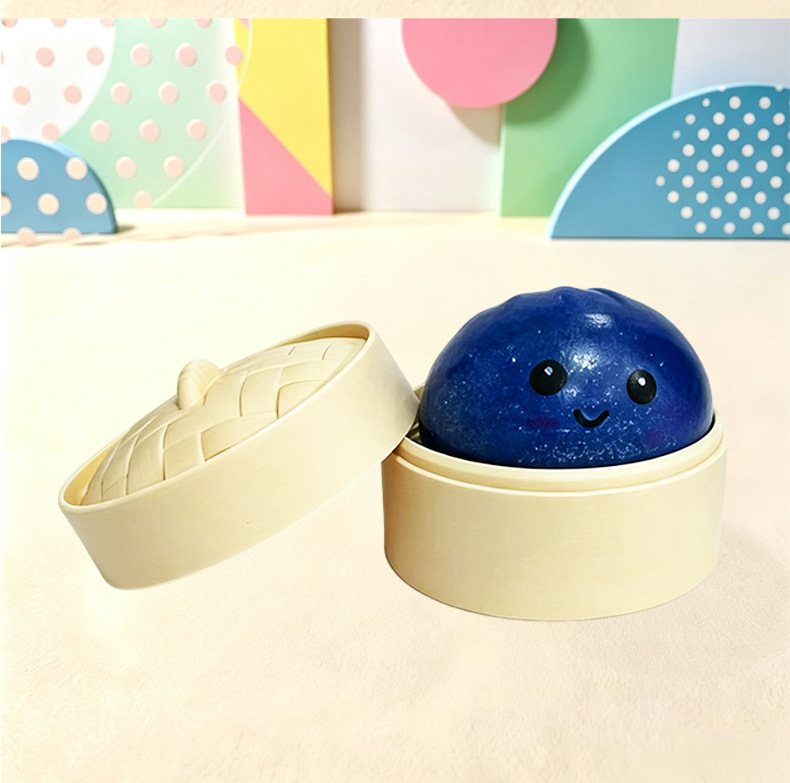 5CM Slow Rebound Squeeze Toy, Realistic Stress Relief Bun with Glitter, Squishy Fidget Toy