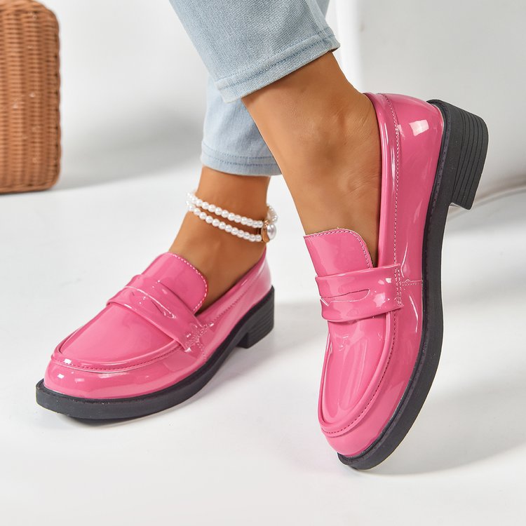 Women's solid-color pointed-toe flat shoes
