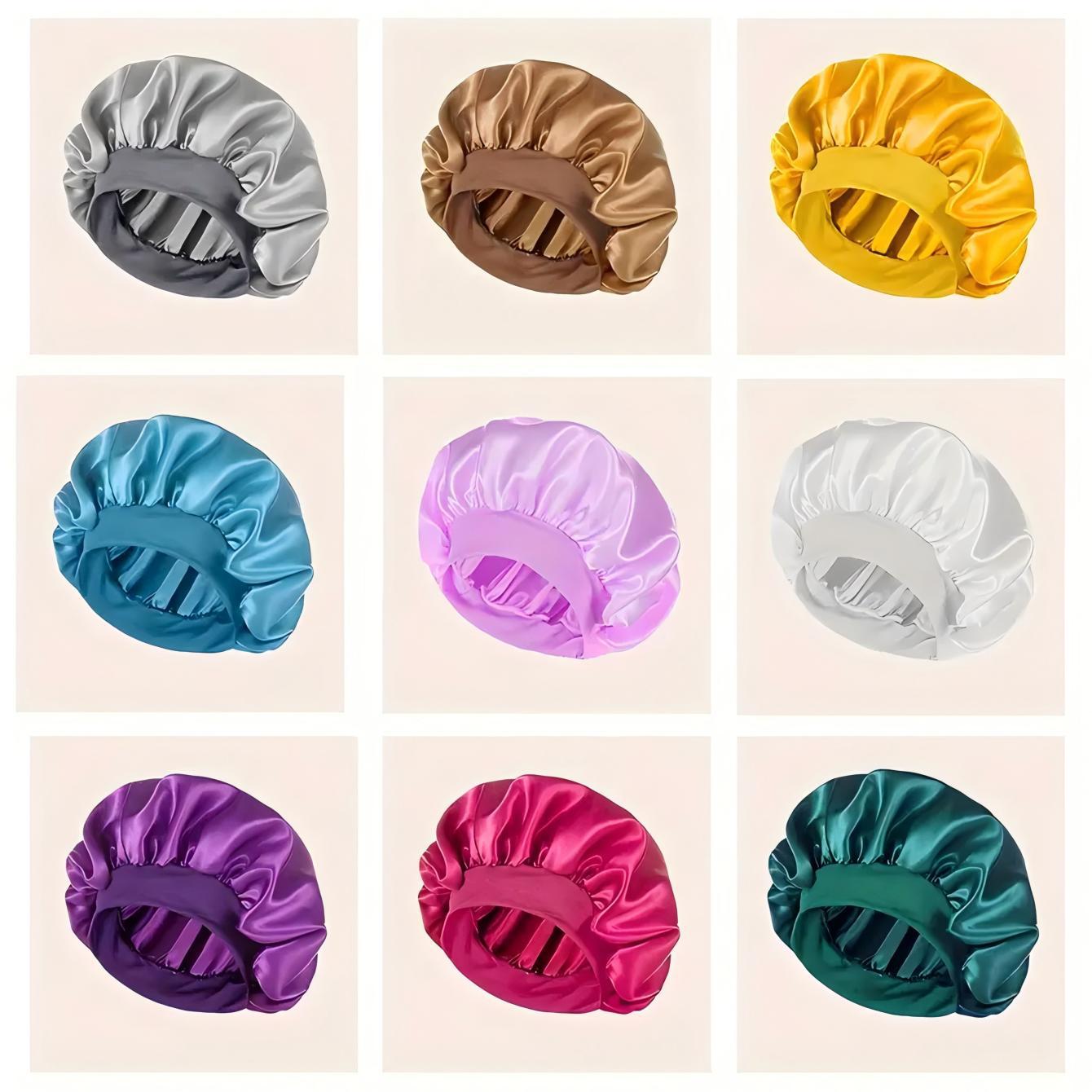 Lace-lined wide-brimmed elasticated hat
